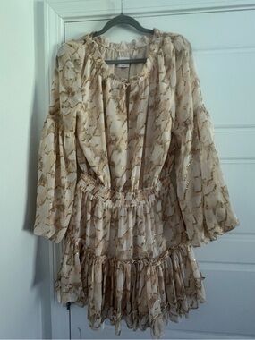 Buddy Love Cream Dress with Pink Logo Detail